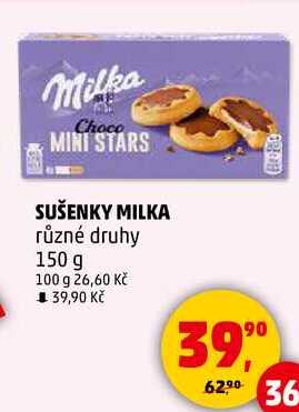 Milka Choco MINI STARS SUŠENKY MILKA různé druhy, 150 g 