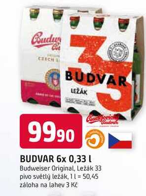 Budweiser Budvar B:Original 6x0,33l