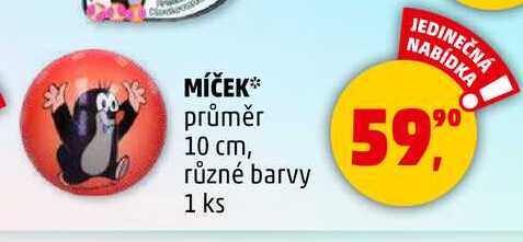 MÍČEK průměr 10 cm, různé barvy, 1 ks 