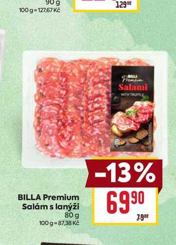 BILLA Premium Salám s lanýži 80 g