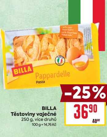 BILLA Těstoviny vaječné 250 g