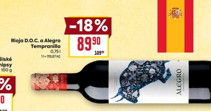 Rioja D.O.C. a Alegro Tempranillo 0,75l