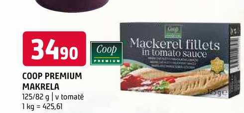 Coop premium makrela 125/82 g v tomatě 