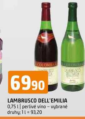 Lambrusco dell emilia 0,75l perlivé víno vybrané druhy