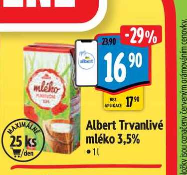  Albert Trvanlivé mléko 3,5% 1 l