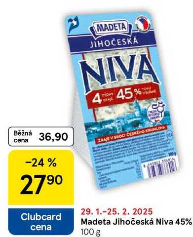 MADETA JIHOČESKÁ NIVA 45%, 100 g 