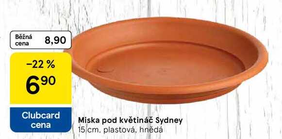 Miska pod květináč Sydney 15 cm, plastová, hnědá 