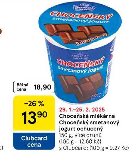 Choceňská mlékárna Choceňský smetanový jogurt ochucený, 150 g, více druhů