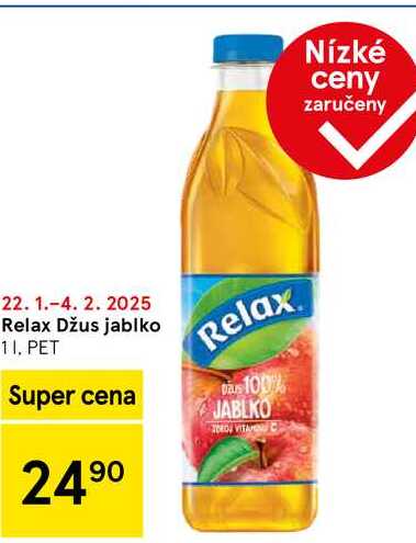 Relax Džus jablko, 1 l. PET 