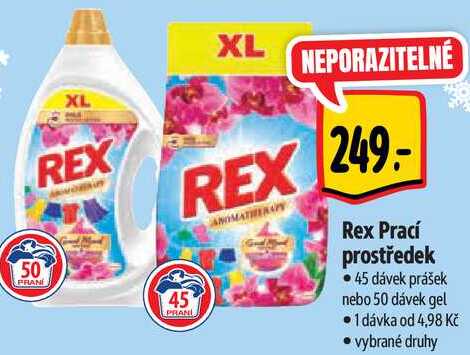 Rex Prací prostředek, 45 dávek nebo 50 dávek gel