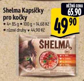 Shelma Kapsičky pro kočky, 4x 85 g