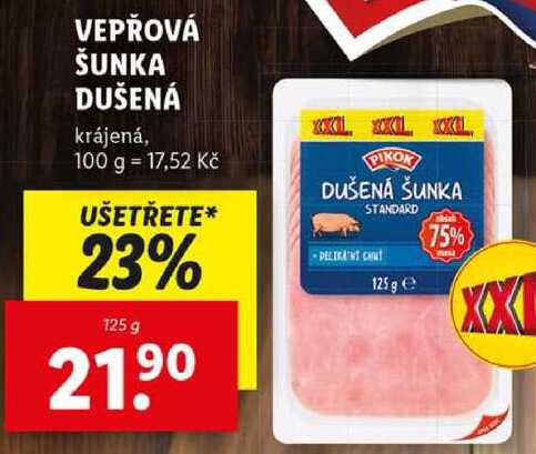 VEPŘOVÁ ŠUNKA DUŠENÁ, 125 g