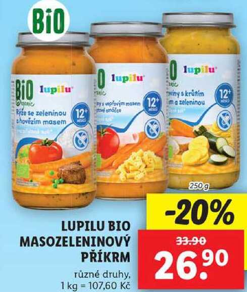 LUPILU BIO MASOZELENINOVÝ PŘÍKRM, 250 g