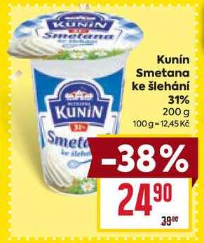 Kunín Smetana ke šlehání 31% 200 g 