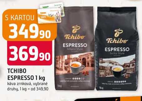 TCHIBO ESPRESSO 1 kg káva zrnková, vybrané druhy