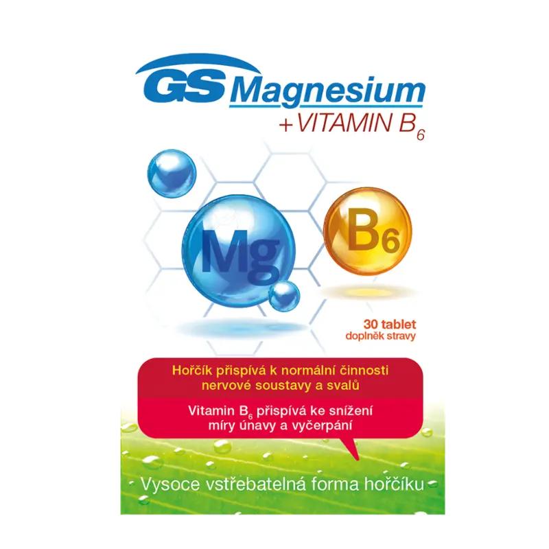 GS Magnesium s vitaminem B6, doplněk stravy, 30 ks