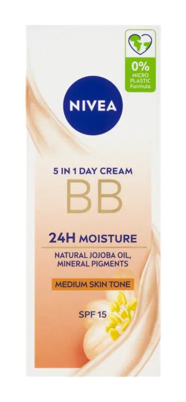 NIVEA BB krém 5v1 pro střední až tmavší odstín pleti OF 15, 50 ml