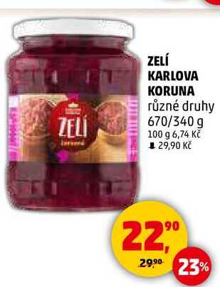 ZELÍ KARLOVA KORUNA různé druhy, 670/340 g