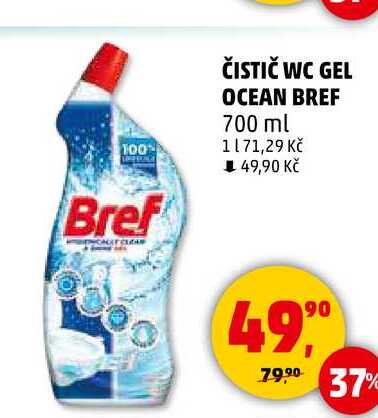 BREF čestič wc gel ocean, 700 ml 