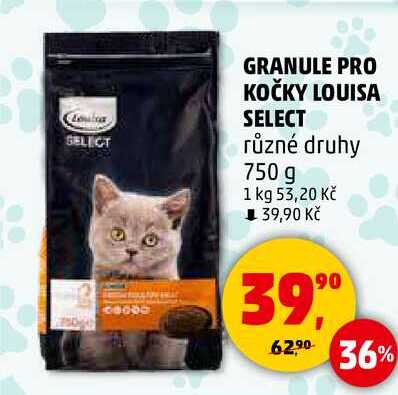 GRANULE PRO KOČKY LOUISA SELECT různé druhy, 750 g 