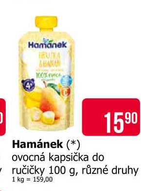 Hamánek ovocná kapsička do ručičky 100 g, různé druhy