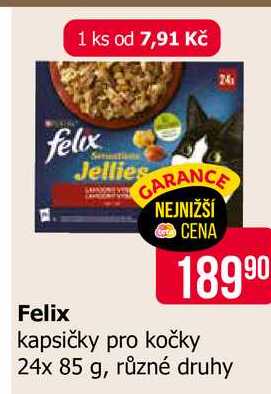 Felix Jellies kapsičky pro kočky 24x 85 g, různé druhy 