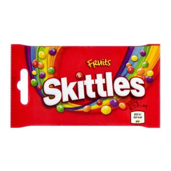 Skittles Fruits žvýkací bonbóny v křupavé krustě s ovocnými příchutěmi