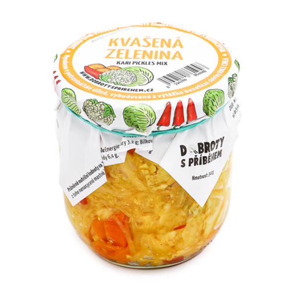 Dobroty s příběhem Kvašená zelenina - květák, zelí, mrkev, paprika, ředkev na kari