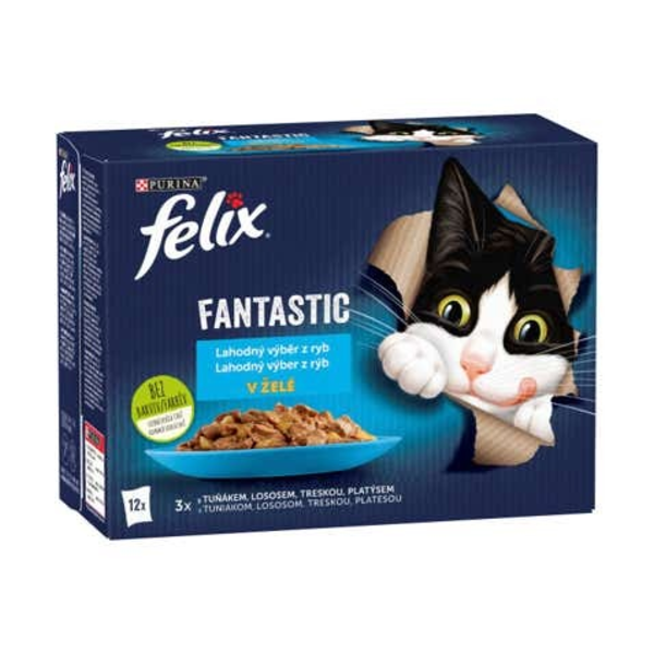 Felix Fantastic výběr s lososem, platýsem, s tuňákem, s treskou 12x85g