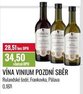 VÍNA VINIUM POZDNÍ SBĚR 0,187l