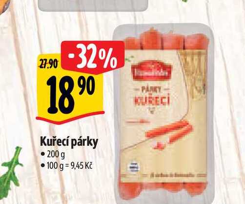   Kuřecí párky 200 g 