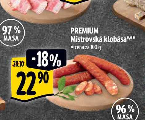   PREMIUM Mistrovská klobása 100 g