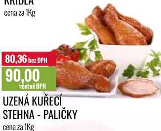 UZENÁ KUŘECÍ STEHNA - PALIČKY cena za 1Kg 