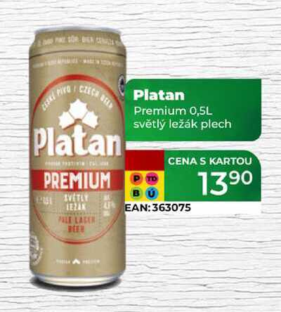 Platan Premium 0,5L světlý ležák plech  