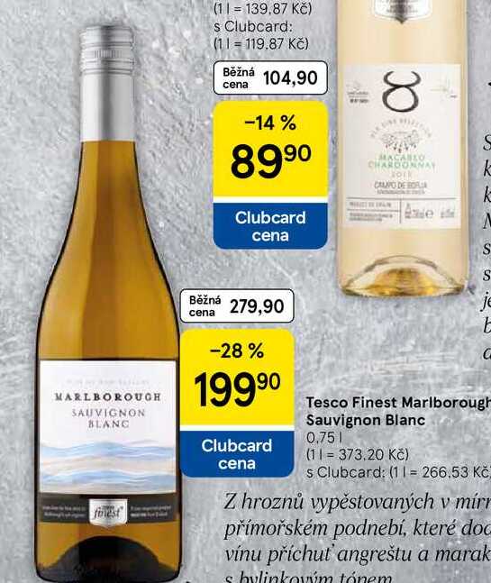 Tesco Finest Marlborough Sauvignon Blanc, 0,75 l