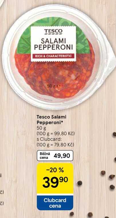 Tesco Salami Pepperoni, 50 g 