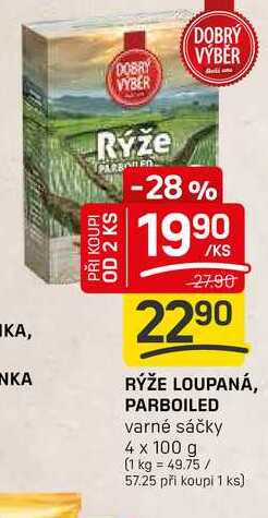 RÝŽE LOUPANÁ, PARBOILED varné sáčky 4 x 100 g