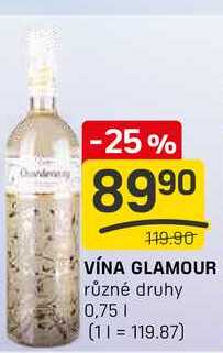 VÍNA GLAMOUR různé druhy 0,75l