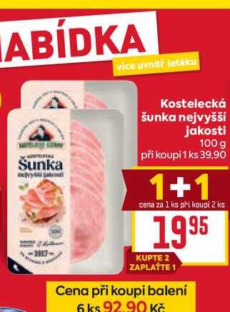 Kostelecká šunka nejvyšší jakosti 100g