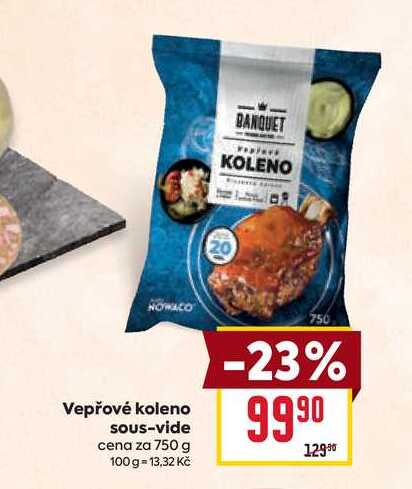 Vepřové koleno sous-vide cena za 750 g 