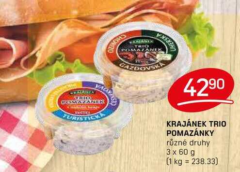 KRAJÁNEK TRIO POMAZÁNKY různé druhy 3 x 60 g