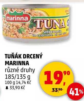 TUŇÁK DRCENÝ MARINNA různé druhy, 185/135 g