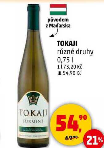 TOKAJI různé druhy, 0,75 l