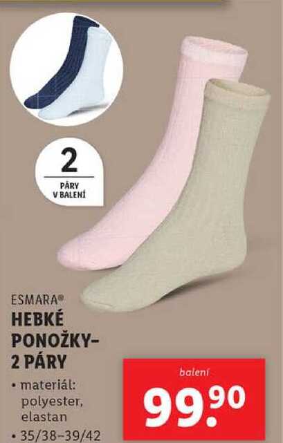 HEBKÉ PONOŽKY- 2 PÁRY 