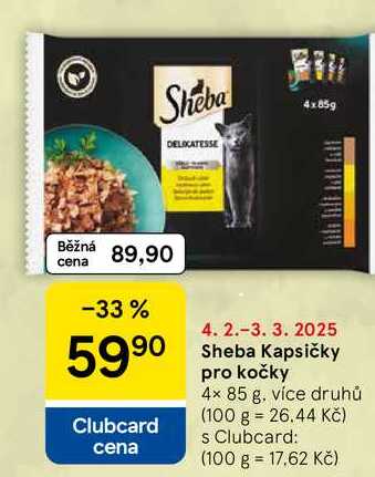 Sheba Kapsičky pro kočky, 4x 85 g, více druhů 