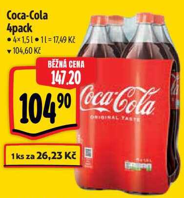 Coca-Cola 4pack, 4x 1,5 l