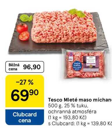 Tesco Mleté maso míchané, 500 g. 25% tuku