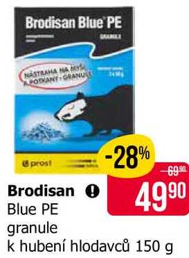 Brodisan Blue PE granule k hubení hlodavců 150 g 