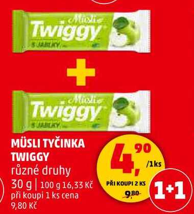 MÜSLI TYČINKA TWIGGY různé druhy, 30 g