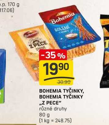 BOHEMIA TYČINKY, BOHEMIA TYČINKY ,,Z PECE" různé druhy 80 g 